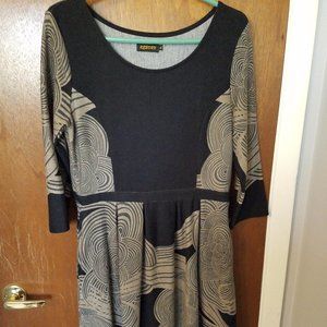 Reborn Black and Tan Pattern Dress